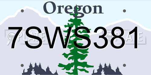 7SWS381 Oregon License Plate