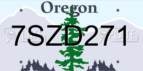 7SZD271 Oregon License Plate