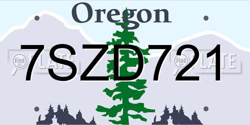 7SZD721 Oregon License Plate