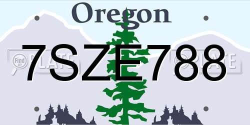7SZE788 Oregon License Plate