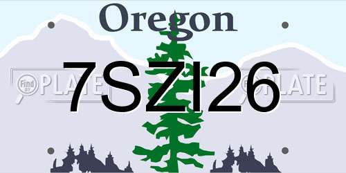 7SZI26 Oregon License Plate