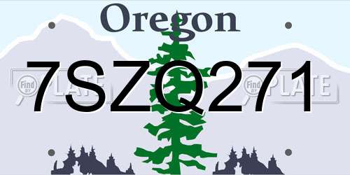 7SZQ271 Oregon License Plate