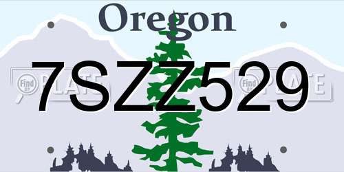 7SZZ529 Oregon License Plate