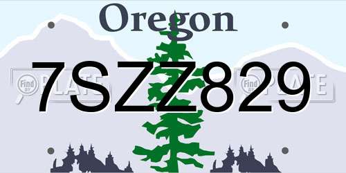 7SZZ829 Oregon License Plate
