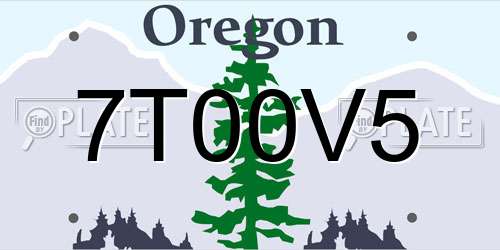7T00V5 Oregon License Plate