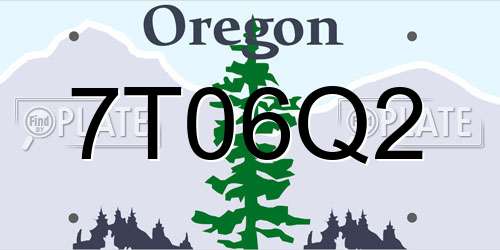7T06Q2 Oregon License Plate