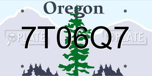 7T06Q7 Oregon License Plate
