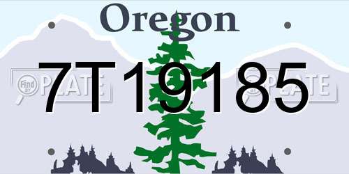 7T19185 Oregon License Plate