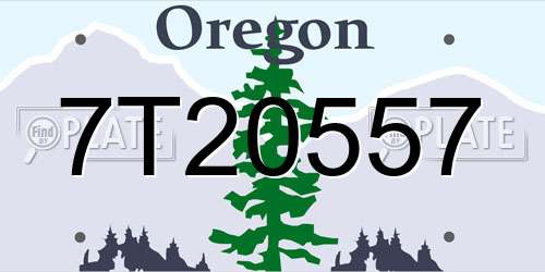 7T20557 Oregon License Plate