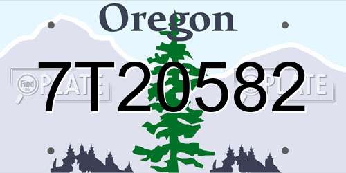 7T20582 Oregon License Plate