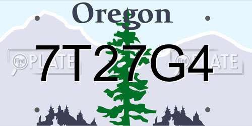 7T27G4 Oregon License Plate
