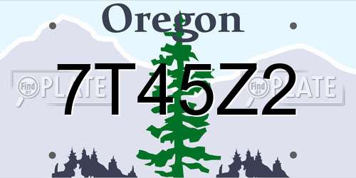 7T45Z2 Oregon License Plate