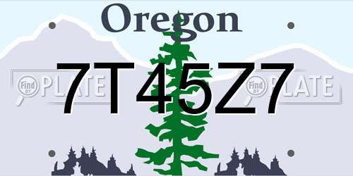 7T45Z7 Oregon License Plate
