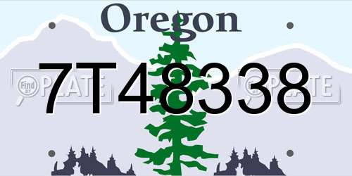 7T48338 Oregon License Plate