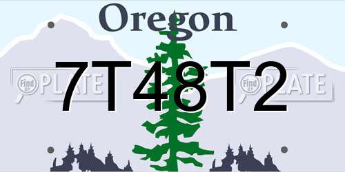 7T48T2 Oregon License Plate