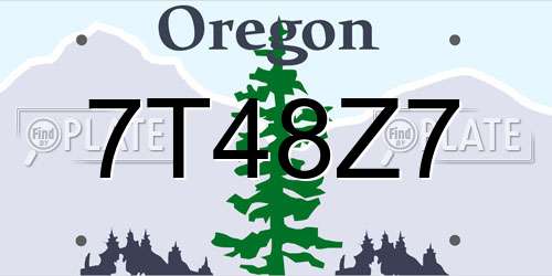 7T48Z7 Oregon License Plate