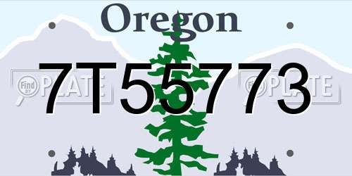 7T55773 Oregon License Plate