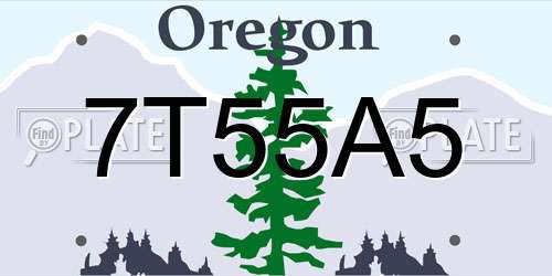 7T55A5 Oregon License Plate