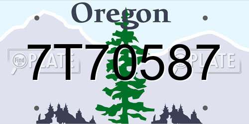 7T70587 Oregon License Plate