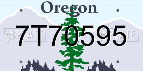 7T70595 Oregon License Plate