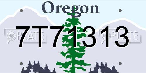 7T71313 Oregon License Plate