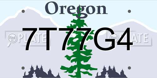 7T77G4 Oregon License Plate