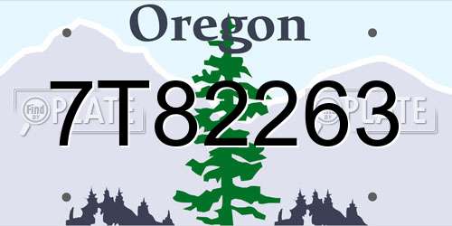 7T82263 Oregon License Plate