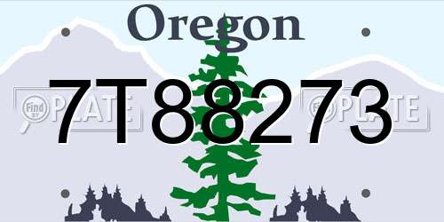 7T88273 Oregon License Plate
