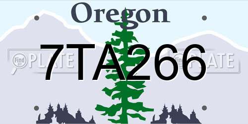 7TA266 Oregon License Plate