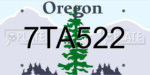 7TA522 Oregon License Plate