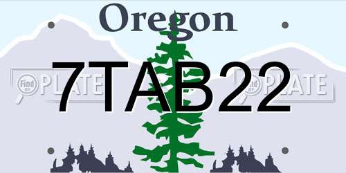 7TAB22 Oregon License Plate
