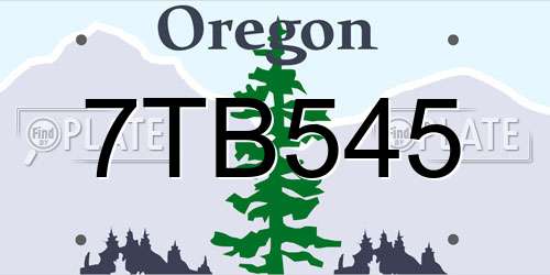 7TB545 Oregon License Plate