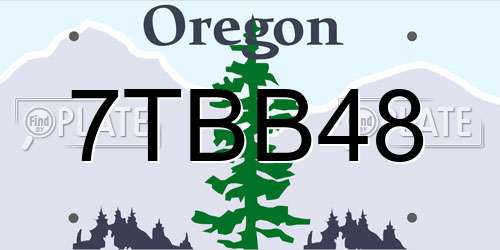 7TBB48 Oregon License Plate