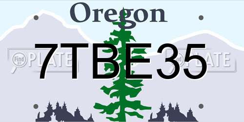 7TBE35 Oregon License Plate