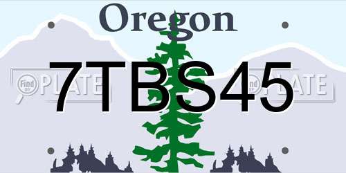 7TBS45 Oregon License Plate