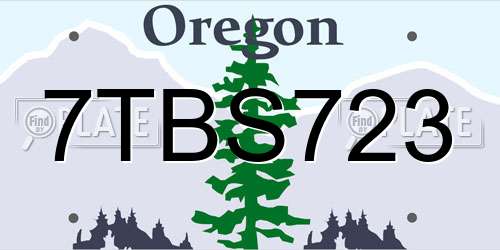 7TBS723 Oregon License Plate