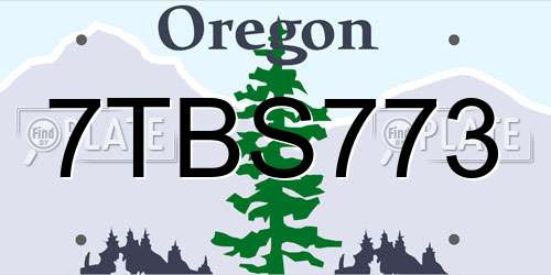 7TBS773 Oregon License Plate
