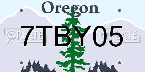 7TBY05 Oregon License Plate