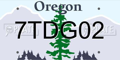 7TDG02 Oregon License Plate