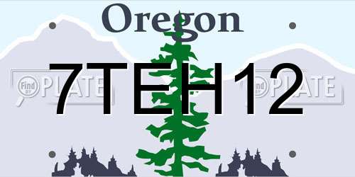 7TEH12 Oregon License Plate
