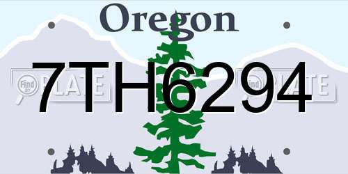 7TH6294 Oregon License Plate