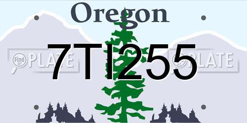 7TI255 Oregon License Plate