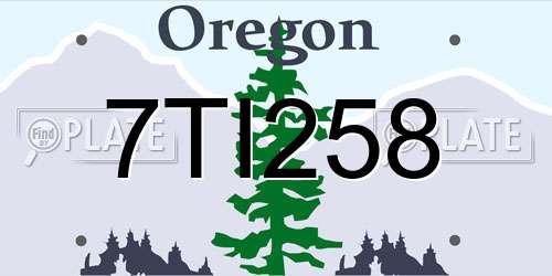 7TI258 Oregon License Plate
