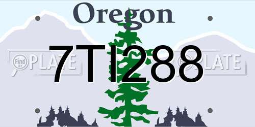 7TI288 Oregon License Plate