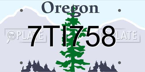 7TI758 Oregon License Plate