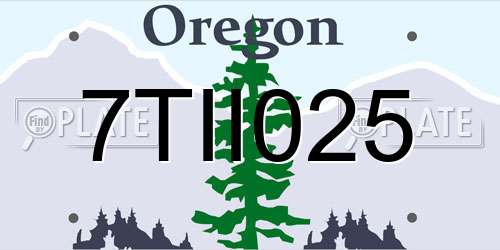 7TII025 Oregon License Plate