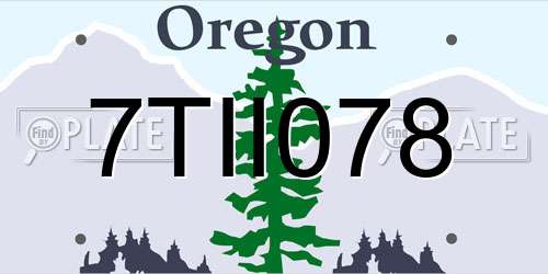 7TII078 Oregon License Plate