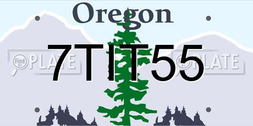 7TIT55 Oregon License Plate