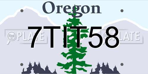 7TIT58 Oregon License Plate
