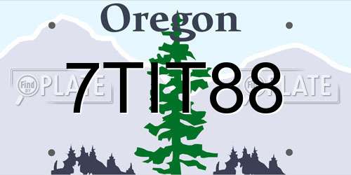 7TIT88 Oregon License Plate